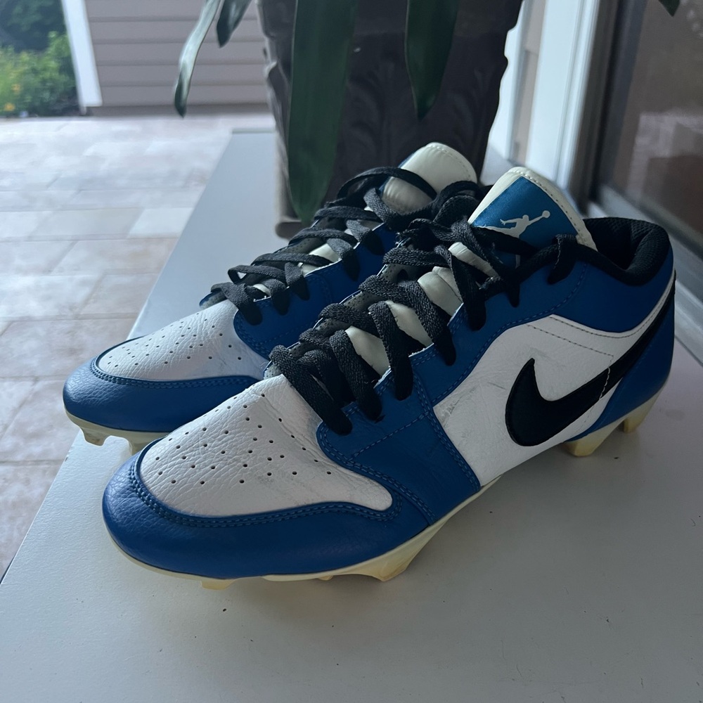 NIKE Air Jordan 1 Low TD Football Cleats Mens True Blue Game Royal FJ6245-104